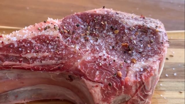A carne do Belted Galloway